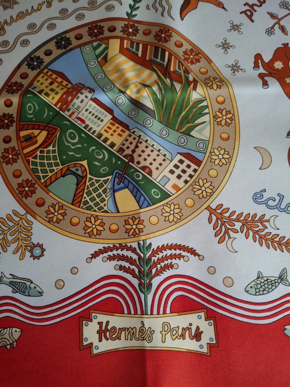Hermes silk scarf w/box - Picture 3 of 5